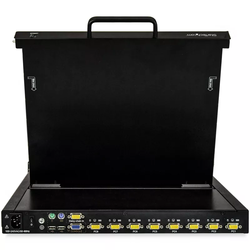 StarTech.com console KVM rack a 8 porte con cavi da 1,8 m - switch KVM integrato con monitor LCD da 17 pollici - cassetto KVM LCD 1U completo - KVM OSD - durevole con 50.000 ore di MTBF - supporto USB + VGA