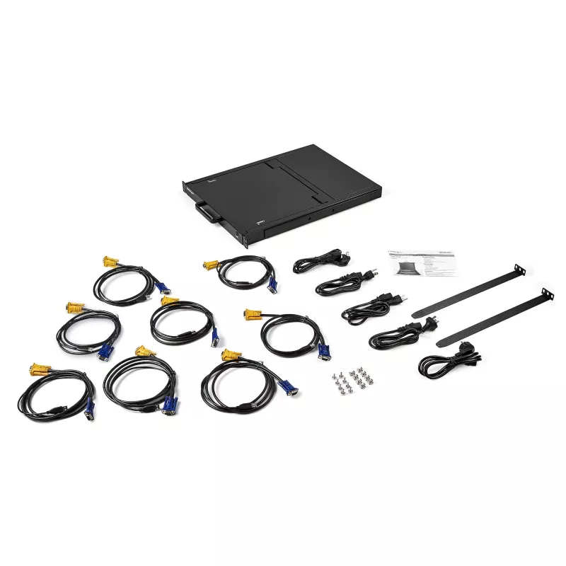 StarTech.com console KVM rack a 8 porte con cavi da 1,8 m - switch KVM integrato con monitor LCD da 17 pollici - cassetto KVM LCD 1U completo - KVM OSD - durevole con 50.000 ore di MTBF - supporto USB + VGA