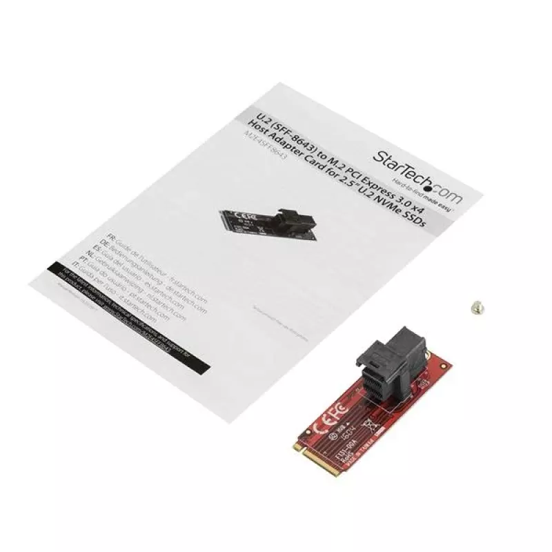 StarTech.com Scheda adattatore host U.2 (SFF-8643) a M.2 PCI Express 3.0 x4 per SSD U.2 NVMe da 2,5”