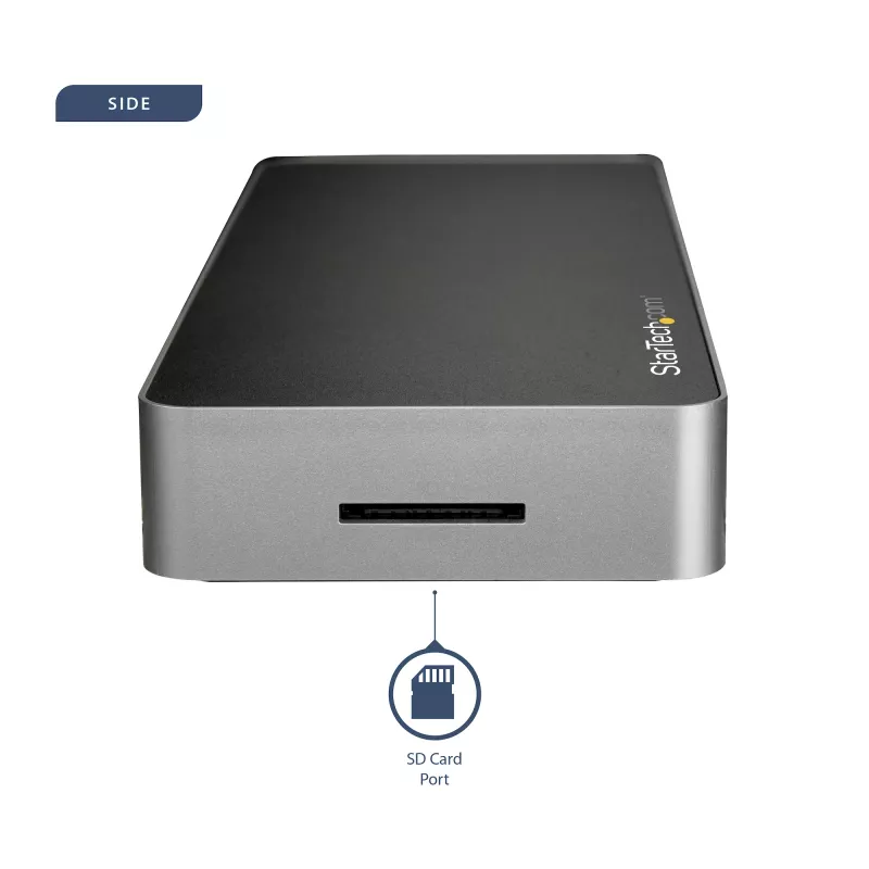 StarTech.com Dock USB-C – Doppio monitor HDMI e DisplayPort 4K 30 Hz – Docking station per laptop USB Type-C 60 W Power Delivery, SD, hub USB-A 3.0 a 4 porte, GbE, audio – compatibile Thunderbolt 3
