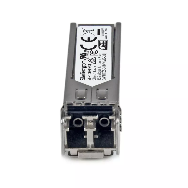 StarTech.com Modulo ricetrasmettitore SFP conforme MSA – 100BASE-FX ~ Modulo SFP MSA non codificato – 100BASE-FX – Ricetrasmettitore ottico in fibra multimodale (MMF) 100 Mbit/s – SFP Ethernet 100 Mbit/s – LC, 2 km – 1310 nm – DDM