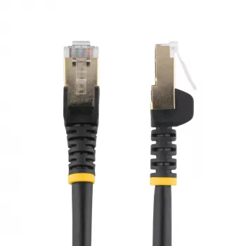 StarTech.com Cavo Ethernet CAT6a da 3 m – Patch cord RJ45 snagless schermato 10 Gigabit 100W PoE – Cavo di rete STP 10GbE con scarico di trazione – nero, testato singolarmente/cablaggio certificato UL/TIA
