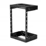StarTech.com Armadio di rete a parete 15U 19 pollici – Profondità regolabile 12–20 pollici, armadio open frame a 2 montanti per sala server per comunicazioni AV/dati/IT/dispositivi informatici/switch con gabbie e viti