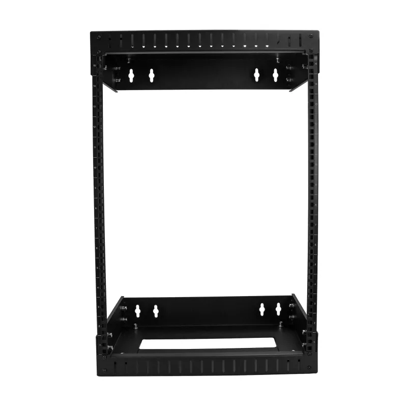 StarTech.com Armadio di rete a parete 15U 19 pollici – Profondità regolabile 12–20 pollici, armadio open frame a 2 montanti per sala server per comunicazioni AV/dati/IT/dispositivi informatici/switch con gabbie e viti