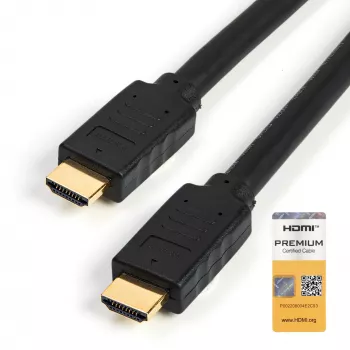 StarTech.com Cavo HDMI 2.0 Premium certificato da 4,6 m (15 piedi) con Ethernet – Cavo HDMI High Speed Ultra HD 4K 60Hz HDR10 – Cavo HDMI lungo (connettore maschio/connettore maschio) – Per monitor UHD, TV, display