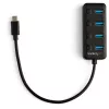 StarTech.com Hub USB-C a 4 porte – USB-C a 4x porte USB 3.0 Type-A con interruttori on/off individuali – SuperSpeed 5 Gbit/s USB 3.1/3.2 Gen 1 – Alimentato da bus USB – Portatile – Cavo fisso da 25 cm
