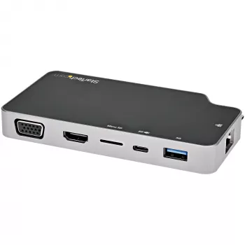 StarTech.com adattatore multiporta USB-C – USB-C a video HDMI 4K o VGA con Power Delivery passthrough 100W, hub USB 2 porte 10Gbps, MicroSD, GbE – mini dock da viaggio USB 3.1 Gen 2 Type-C