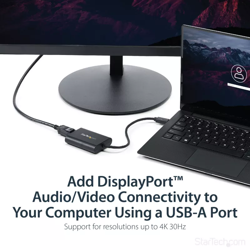 StarTech.com adattatore USB 3.0 a DisplayPort, convertitore USB DP per monitor per Windows, 4K (nessun supporto per macOS/ChromeOS/Linux) - TAA