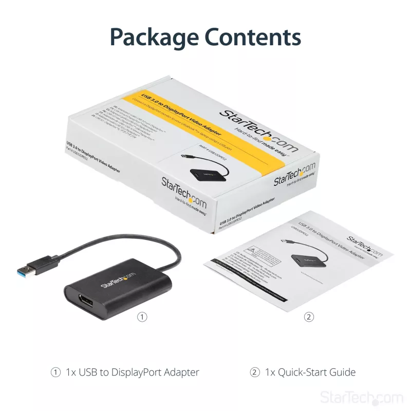 StarTech.com adattatore USB 3.0 a DisplayPort, convertitore USB DP per monitor per Windows, 4K (nessun supporto per macOS/ChromeOS/Linux) - TAA