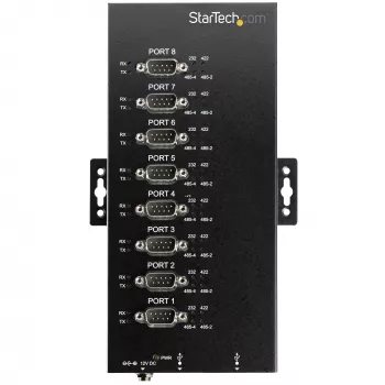 StarTech.com hub seriale a 8 porte adattatore USB a RS232/RS485/RS422 – hub convertitore seriale USB 2.0 a DB9 industriale – certificato IP30 – hub seriale in metallo montabile su guida DIN – protezione ESD 15 kV