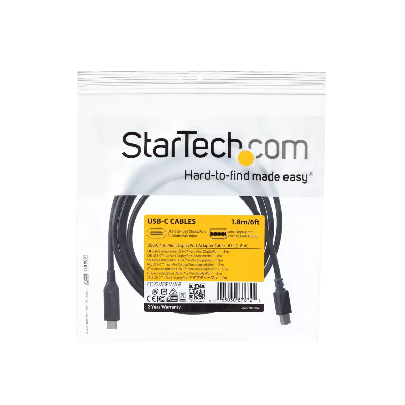 StarTech.com cavo USB-C a Mini DisplayPort 6 ft. (1,8 m) - 4K 60Hz - nero