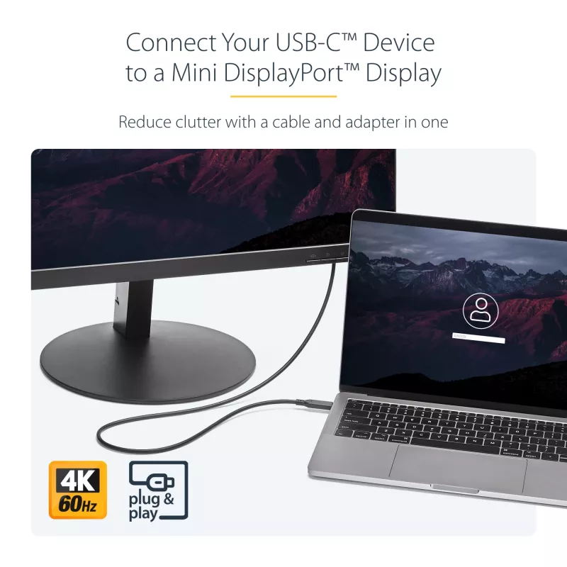 StarTech.com cavo USB-C a Mini DisplayPort 6 ft. (1,8 m) - 4K 60Hz - nero