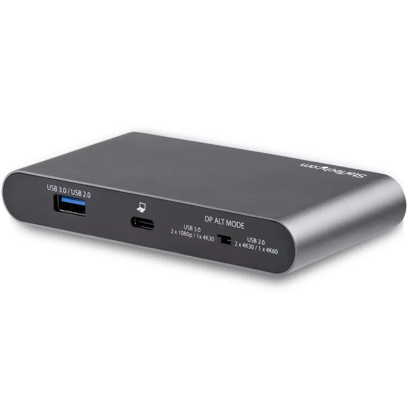 StarTech.com dock USB-C – docking station mini per laptop con DisplayPort doppio monitor 4K – Power Delivery passthrough 100 W – GbE, hub USB-A a 2 porte – adattatore multiporta USB Type-C – cavo 1 m