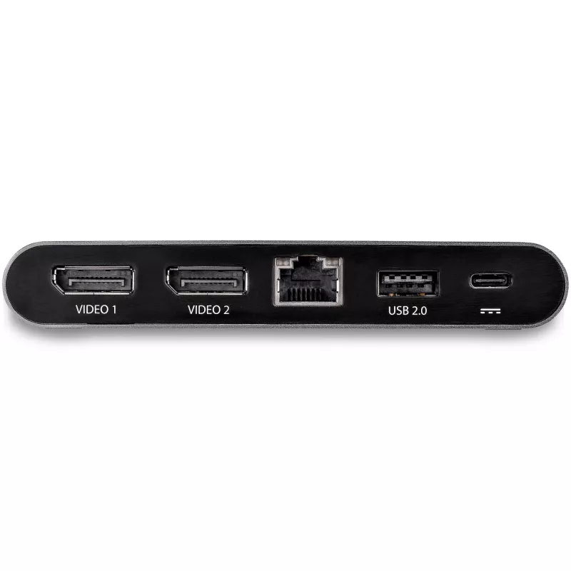 StarTech.com dock USB-C – docking station mini per laptop con DisplayPort doppio monitor 4K – Power Delivery passthrough 100 W – GbE, hub USB-A a 2 porte – adattatore multiporta USB Type-C – cavo 1 m