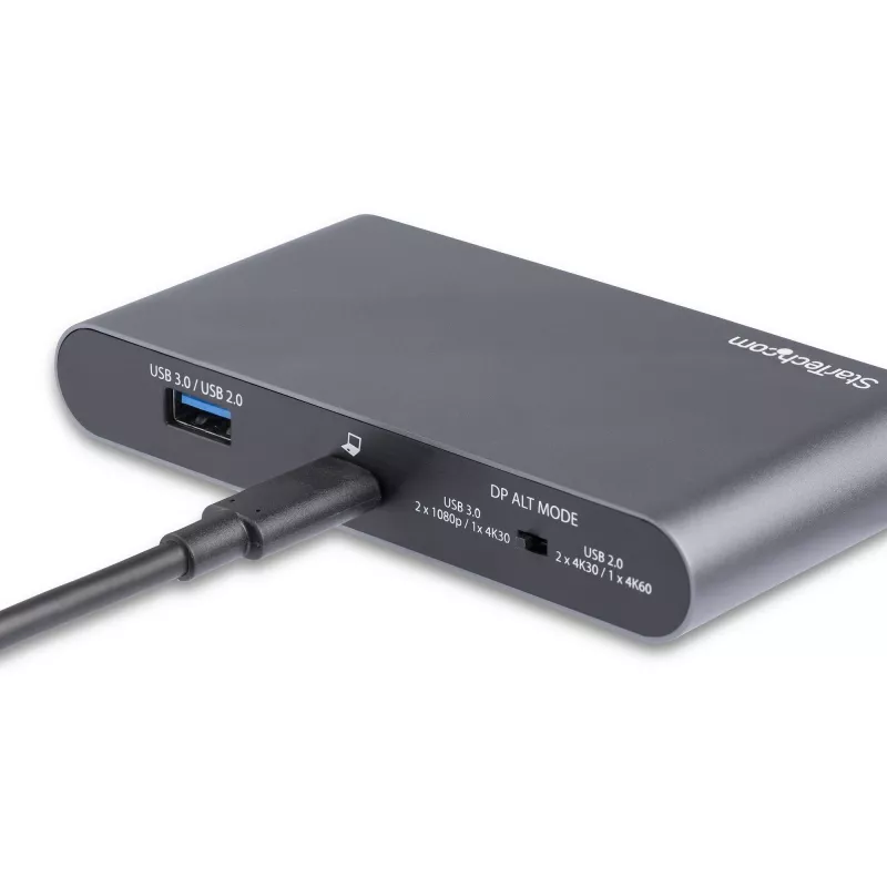 StarTech.com dock USB-C – docking station mini per laptop con DisplayPort doppio monitor 4K – Power Delivery passthrough 100 W – GbE, hub USB-A a 2 porte – adattatore multiporta USB Type-C – cavo 1 m