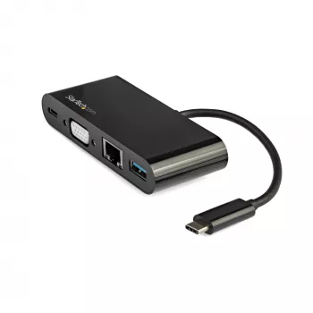 StarTech.com adattatore multiporta USB-C – mini dock USB-C con video VGA 1080p per un monitor – Power Delivery passthrough 60 W – USB 3.1 Gen 1 Type-A 5 Gbit/s, Gigabit Ethernet – docking station