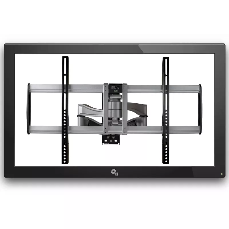 StarTech.com supporto TV da parete completamente orientabile – supporto TV da parete orientabile ad alta portata per display VESA da 32 pollici a 75 pollici (165 lb/75 kg) – braccio inclinabile/orientabile universale regolabile per schermi piatti – argento