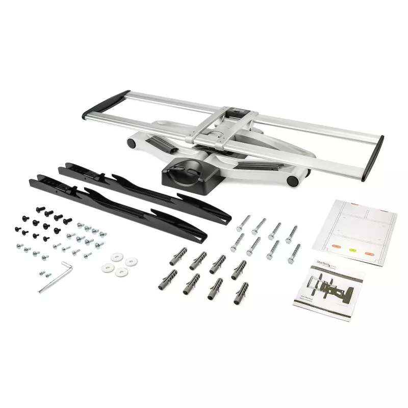 StarTech.com supporto TV da parete completamente orientabile – supporto TV da parete orientabile ad alta portata per display VESA da 32 pollici a 75 pollici (165 lb/75 kg) – braccio inclinabile/orientabile universale regolabile per schermi piatti – argento