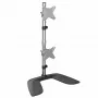 StarTech.com supporto verticale doppio monitor – supporto da scrivania ergonomico per due monitor montati uno sopra l'altro fino a 27 pollici, supporto VESA – supporto monitor universale freestanding – regolabile in altezza – argento