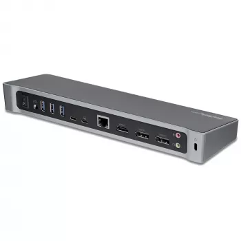StarTech.com dock USB-C 4K, docking station per monitor triple UHD 4K, Mac e Windows, USB-C a HDMI e DisplayPort, Power Delivery 100W, hub 5x USB 5Gbit/s – TAA