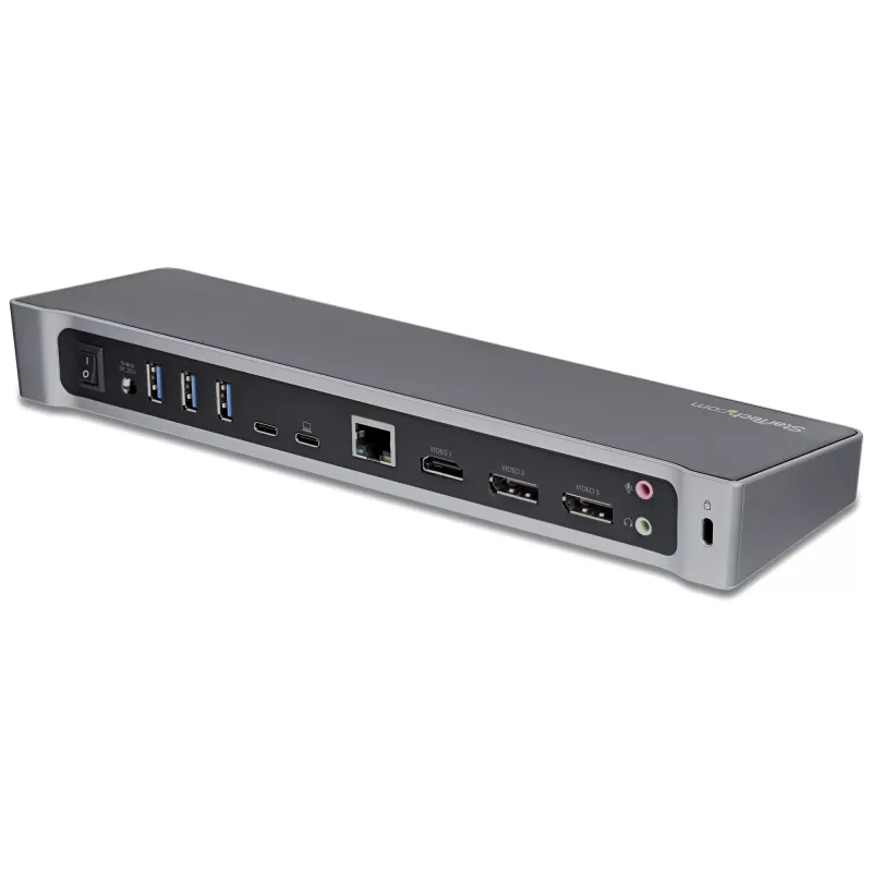 StarTech.com dock USB-C 4K, docking station per monitor triple UHD 4K, Mac e Windows, USB-C a HDMI e DisplayPort, Power Delivery 100W, hub 5x USB 5Gbit/s – TAA