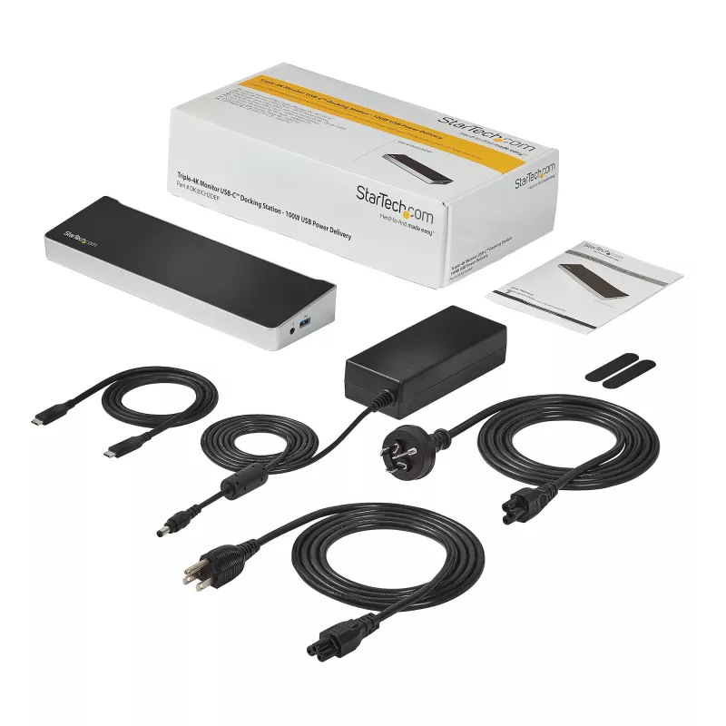 StarTech.com dock USB-C 4K, docking station per monitor triple UHD 4K, Mac e Windows, USB-C a HDMI e DisplayPort, Power Delivery 100W, hub 5x USB 5Gbit/s – TAA