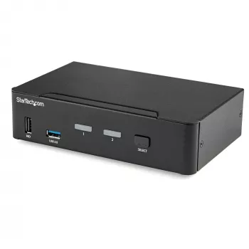 StarTech.com switch KVM DisplayPort a 2 porte - 4K 60Hz - singolo schermo - switch KVM DP 1.2 UHD dual-port USB con hub USB 3.0 integrato e audio - Dell HP Apple Lenovo - conforme TAA