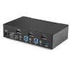 StarTech.com switch KVM DisplayPort a 2 porte - 4K 60Hz - singolo schermo - switch KVM DP 1.2 UHD dual-port USB con hub USB 3.0 integrato e audio - Dell HP Apple Lenovo - conforme TAA