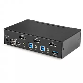 StarTech.com switch KVM DisplayPort a 2 porte - 4K 60Hz - singolo schermo - switch KVM DP 1.2 UHD dual-port USB con hub USB 3.0 integrato e audio - Dell HP Apple Lenovo - conforme TAA