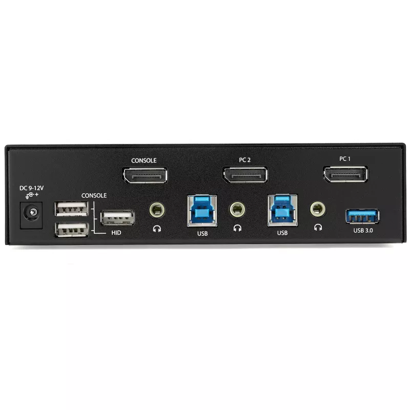StarTech.com switch KVM DisplayPort a 2 porte - 4K 60Hz - singolo schermo - switch KVM DP 1.2 UHD dual-port USB con hub USB 3.0 integrato e audio - Dell HP Apple Lenovo - conforme TAA