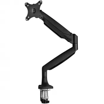 StarTech.com braccio monitor da tavolo – braccio monitor VESA ergonomico robusto – singolo schermo da 9 kg – completamente orientabile, regolabile in altezza, articolato – alluminio – morsetto C/passacavi – nero