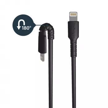 StarTech.com cavo USB-A a Lightning robusto nero 0,91 m (3 piedi) – cavo di ricarica/sincronizzazione USB Type-A a Lightning in fibra aramidica resistente e robusto – certificato Apple MFi per iPad/iPhone 12