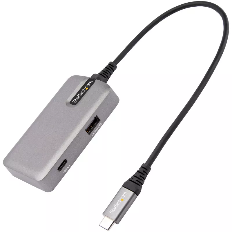 StarTech.com adattatore multiporta USB-C – USB-C a HDMI 2.0 4K 60Hz, Power Delivery passthrough 100 W – hub USB a 3 porte 10 Gbit/s – mini docking station USB Type-C portatile – cavo 25 cm