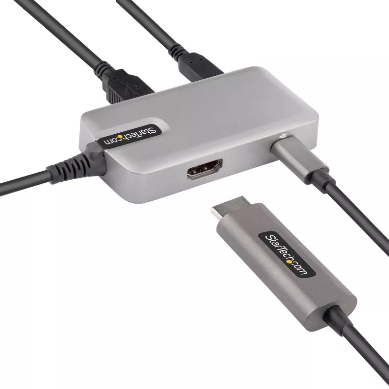 StarTech.com adattatore multiporta USB-C – USB-C a HDMI 2.0 4K 60Hz, Power Delivery passthrough 100 W – hub USB a 3 porte 10 Gbit/s – mini docking station USB Type-C portatile – cavo 25 cm