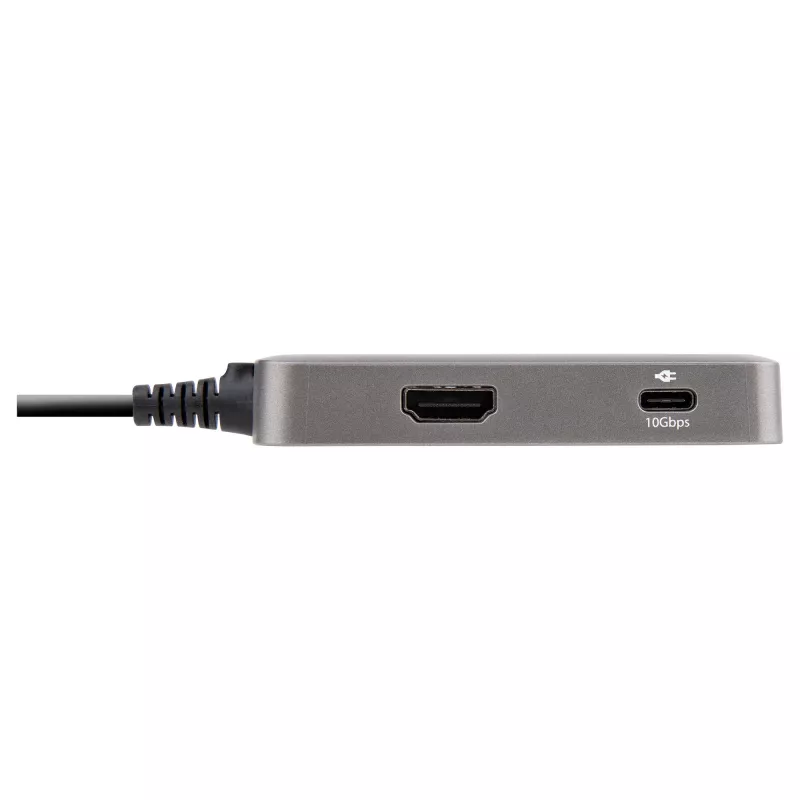 StarTech.com adattatore multiporta USB-C – USB-C a HDMI 2.0 4K 60Hz, Power Delivery passthrough 100 W – hub USB a 3 porte 10 Gbit/s – mini docking station USB Type-C portatile – cavo 25 cm