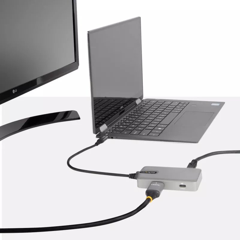 StarTech.com adattatore multiporta USB-C – USB-C a HDMI 2.0 4K 60Hz, Power Delivery passthrough 100 W – hub USB a 3 porte 10 Gbit/s – mini docking station USB Type-C portatile – cavo 25 cm