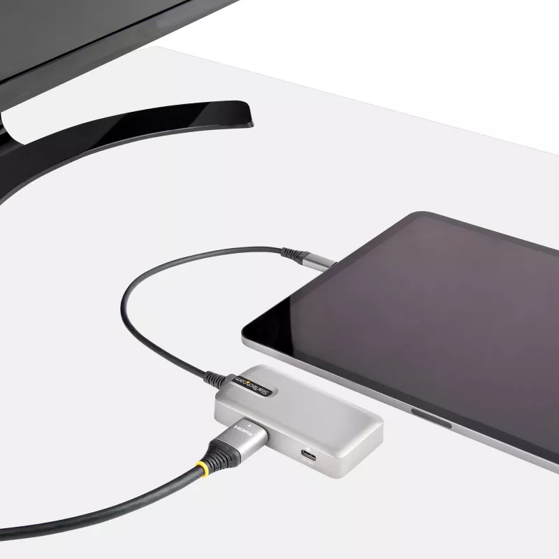 StarTech.com adattatore multiporta USB-C – USB-C a HDMI 2.0 4K 60Hz, Power Delivery passthrough 100 W – hub USB a 3 porte 10 Gbit/s – mini docking station USB Type-C portatile – cavo 25 cm