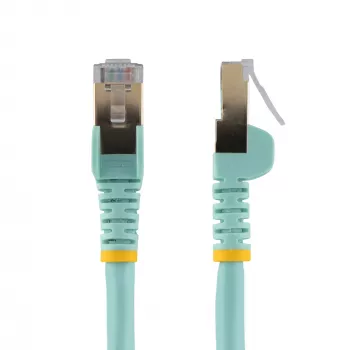 StarTech.com cavo Ethernet CAT6a 10m – 10 Gigabit schermato Snagless RJ45 patch cord PoE 100W – cavo di rete 10GbE STP con scarico di trazione – aqua testato singolarmente/cablaggio certificato UL/TIA