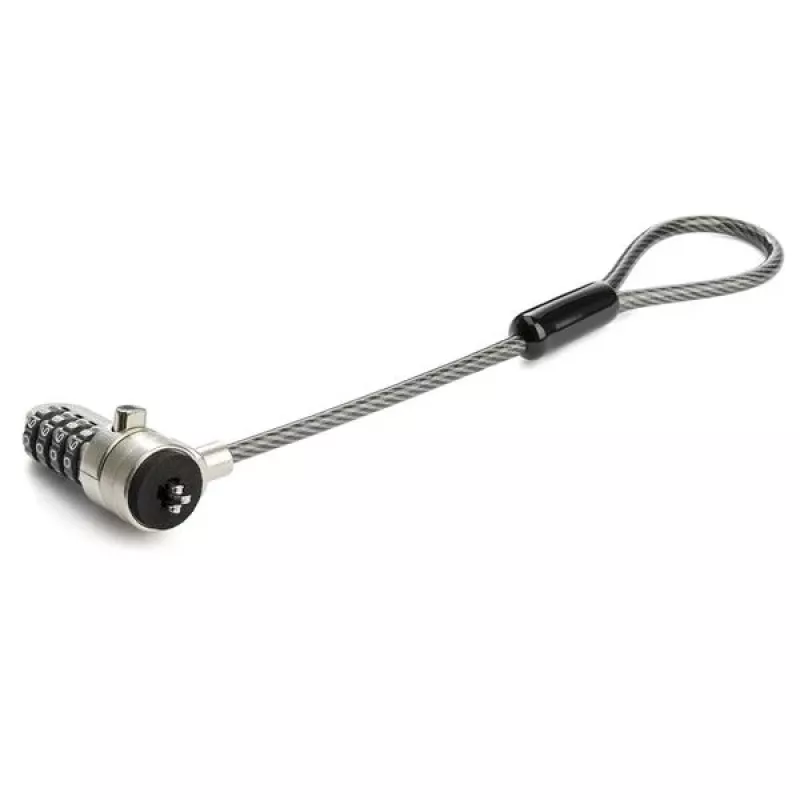 StarTech.com Anello di estensione universale per cavo di sicurezza per laptop – 15 cm (6 inch) protezione antifurto con lucchetto a combinazione a 4 cifre slot K – Cavo di sicurezza per computer per creare un lucchetto twin/multi-head per più dispositivi