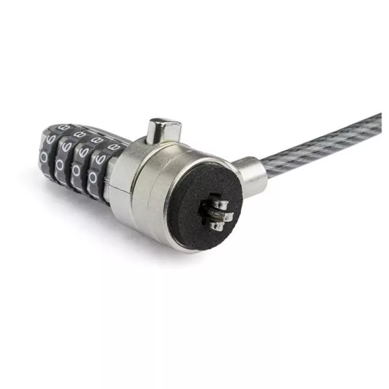 StarTech.com Anello di estensione universale per cavo di sicurezza per laptop – 15 cm (6 inch) protezione antifurto con lucchetto a combinazione a 4 cifre slot K – Cavo di sicurezza per computer per creare un lucchetto twin/multi-head per più dispositivi