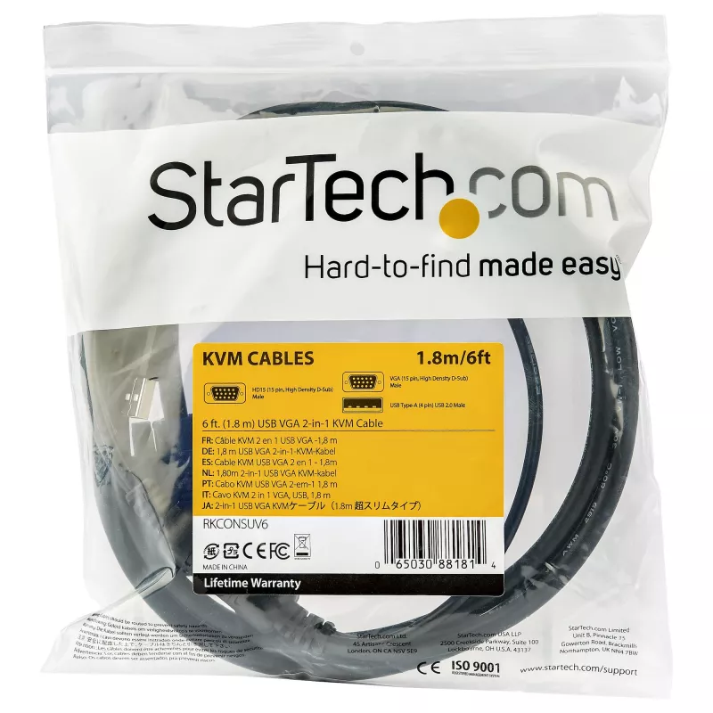 StarTech.com Cavo KVM USB da 3 m per console rackmount
