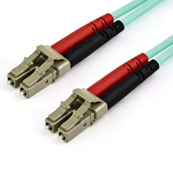 StarTech.com Cavo in fibra ottica multimodale OM4 LC/UPC a LC/UPC da 7 m (22 ft), fibra zipcord LOMMF/VCSEL 50/125 µm, 100G, bassa attenuazione di inserzione – Cavo jumper in fibra ottica LSZH
