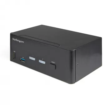 StarTech.com Switch KVM HDMI dual monitor a 2 porte – 4K 60 Hz Ultra HD HDR – Switch KVM HDMI 2.0 4K da tavolo con hub USB 3.0 a 2 porte (5 Gbit/s) e 4x USB 2.0 HID, audio – Commutazione tramite hotkey – TAA
