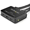 StarTech.com Switch KVM HDMI a 2 porte - 4K 60Hz - Switch KVM USB desktop UHD/Ultra HD dual-port compatto con cavi integrati da 1,2 m e audio - Alimentato via bus e commutazione remota - MacBook ThinkPad