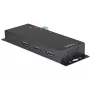 StarTech.com Hub USB C a 4 porte 10Gbps – Hub USB Type-C industriale in metallo con 3x USB-A e 1x USB-C – Protezione ESD e sovratensione – Host USB-C o USB-A – Hub USB 3.2/3.1 Gen 2 autoalimentato e montabile