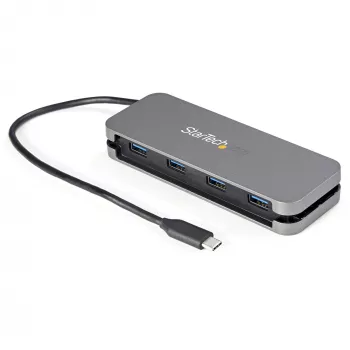 StarTech.com Hub USB C a ~4 porte - 4x USB-A - Hub USB 3.0 Type-C - USB 3.2 Gen 1 (5Gbps) - Hub laptop adattatore USB-C a USB-A portatile alimentato via bus - Cavo da 11,2 pollici (28,5 cm) con gestione cavi