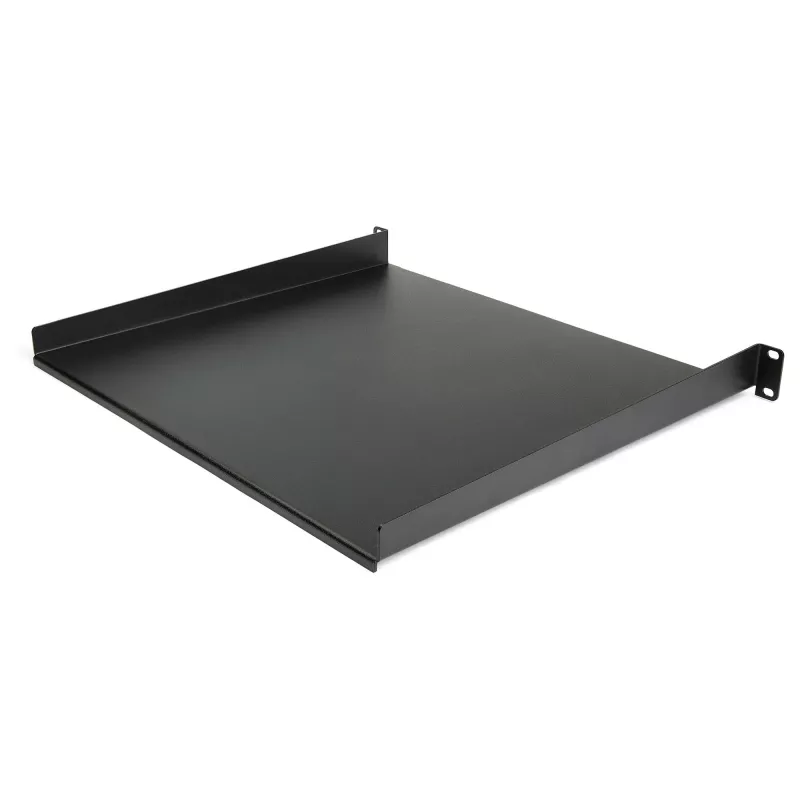 StarTech.com Mensola per rack server 1U - Mensola universale a mensola per montaggio rack per rack e armadio di rete da 19 pollici - Acciaio ad alta portata – Capacità di carico 20 kg - Vassoio profondo 16 pollici, nero