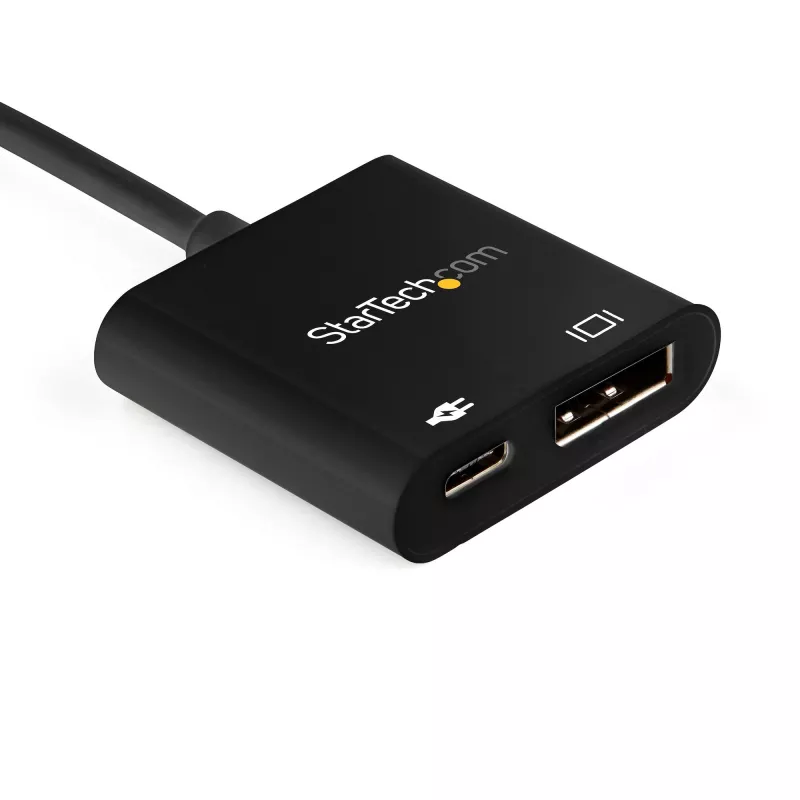 StarTech.com Adattatore USB-C a DisplayPort con Power Delivery – Convertitore video USB Type-C a DP 1.4 8K 60 Hz / 4K 120 Hz con ricarica pass-through PD 60 W – HBR3 – Compatibile Thunderbolt 3