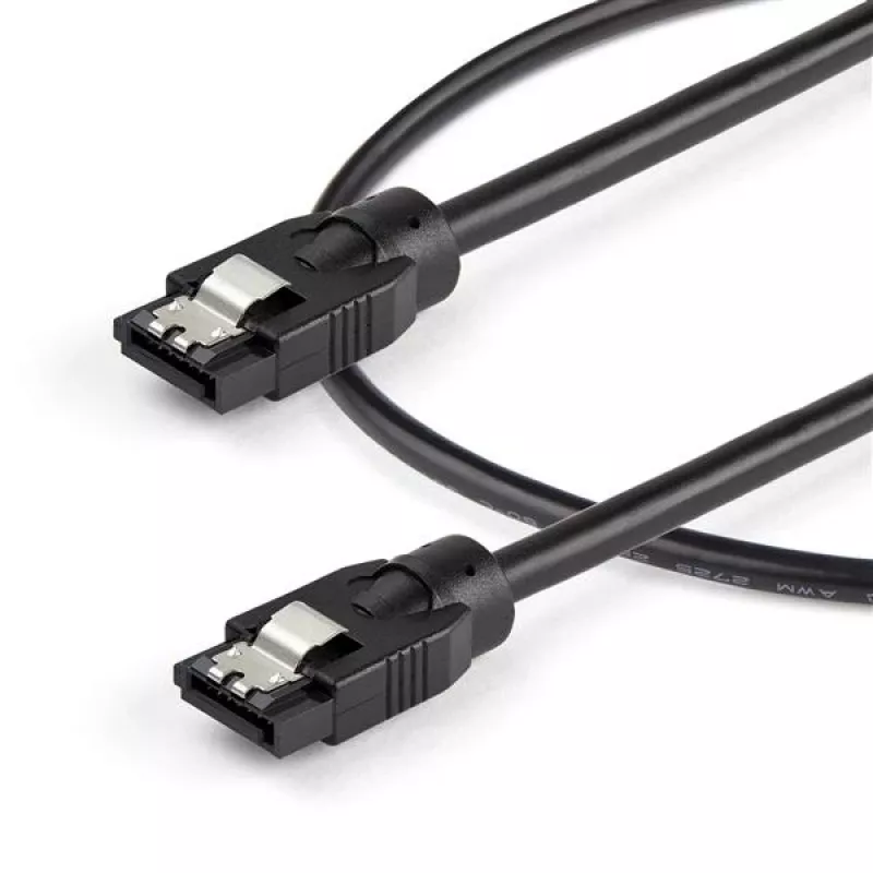 StarTech.com Cavo SATA rotondo da 0,3 m, 0,3 m, SATA III, SATA 7 pin, SATA 7 pin, maschio/maschio, nero