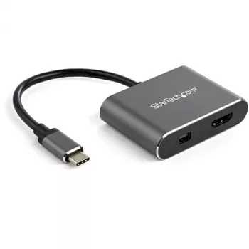 StarTech.com Adattatore video multiporta USB-C – Adattatore monitor USB-C a HDMI 2.0 o Mini DisplayPort 1.2 4K 60 Hz – Convertitore display USB Type-C 2-in-1 HDMI/MDP HBR2 HDR – Compatibile TB3